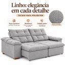 Ver imagem 7 de Sofá Sidney Retrátil Reclinável 3 Lugares 2,00m em Linho - Prata