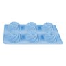 Forma Vulcão Espiral Para 6 Cupcakes de Silicone Antiaderente 17x28,5cm - Wp Connect Azul aço - 5