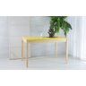 MESA DE MADEIRA MACIÇA OLGA VERNIZ NATURAL E AMARELO 120X80X75 CM - 1
