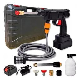 Lavadora de Alta Pressao Portatil sem Fio Pistola Agua Gatilho Lava Carro Quintal Kit Completo - 1
