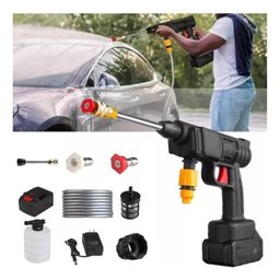 Lavadora de Alta Pressao Portatil sem Fio Pistola Agua Gatilho Lava Carro Quintal Kit Completo - 3