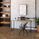Ver imagem 3 de Kit Escritório Estante Areta 3 Prateleiras Mesa Industrial Aspen 135cm C01 Carvalho - Lyam Decor
