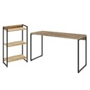 Ver imagem 1 de Kit Escritório Estante Areta 3 Prateleiras Mesa Industrial Aspen 135cm C01 Carvalho - Lyam Decor