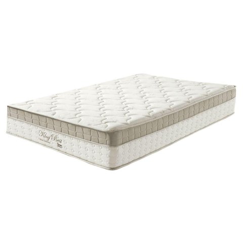 Cama Box Bege e Colchão King Best Molas Ensacadas Solteiro 88x188x33 Anjos
