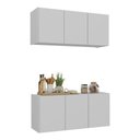 Ver imagem 1 de Kit Armário de Cozinha e Balcão 3 Portas Multimóveis Mp2164 Branco