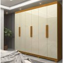 Ver imagem 6 de Guarda Roupa Roupeiro Gelius Império 06 Portas 02 Gavetas e Pés Naturale Off White Mdf