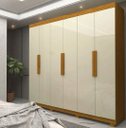 Ver imagem 6 de Guarda Roupa Roupeiro Gelius Império 06 Portas 02 Gavetas e Pés Naturale Off White Mdf