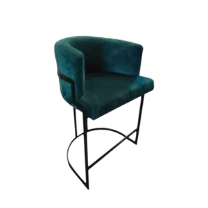 Banqueta Debora Concha Veludo Verde Design Sofisticado e Acabamento Premium