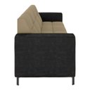 Ver imagem 5 de Sofá Living Decorativo Houston 2 Lugares 180cm Pés em Metal Veludo/ Pu Bege Escuro/ Preto G33 - Gran