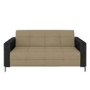 Ver imagem 4 de Sofá Living Decorativo Houston 2 Lugares 180cm Pés em Metal Veludo/ Pu Bege Escuro/ Preto G33 - Gran