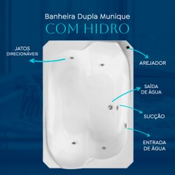 Banheira Dupla Munique com Hidro - 127v - 4