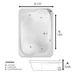 Banheira Dupla Munique com Hidro - 127v - 2