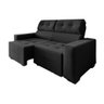 Sofá 3 Lugares Retrátil e Reclinável New York 2 Mts com Molas Suede Preto - 1