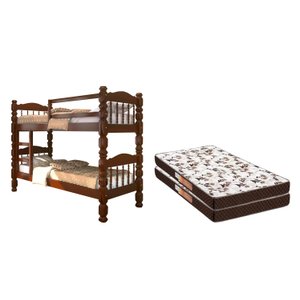 Beliche Torneada em Madeira Maciça 2 Colchões D28 88x188x14