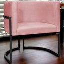 Ver imagem 2 de Poltrona Decorativa para Recepção Luna Suede Base de Ferro Preto