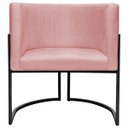 Ver imagem 3 de Poltrona Decorativa para Recepção Luna Suede Base de Ferro Preto