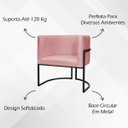 Ver mais imagens de Poltrona Decorativa para Recepção Luna Suede Base de Ferro Preto