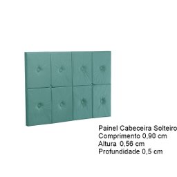 Painel de Cama Solteiro 0,90cm Botão - Cores - Compra Moveis em Casa: Azul - 3