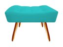 Ver imagem 3 de Kit Poltrona Decorativa Nina + Puff Retangular Suede Azul Tifany Pés Madeira Mz Decor