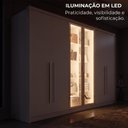 Ver imagem 7 de Guarda-Roupa Casal com Vidro e LED 6 Portas e 6 Gavetas Multimóveis Crnvh-GRP144 Neve