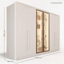 Ver imagem 4 de Guarda-Roupa Casal com Vidro e LED 6 Portas e 6 Gavetas Multimóveis Crnvh-GRP144 Neve