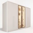 Ver imagem 2 de Guarda-Roupa Casal com Vidro e LED 6 Portas e 6 Gavetas Multimóveis Crnvh-GRP144 Neve