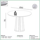 Ver imagem 5 de Mesa de Jantar 2 Lugares Tampo MDF Base Ripada Off White Freijó Bege Rústico 90cm Dalla Costa Mó