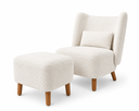 Ver imagem 1 de Poltrona com Puff Decorativo Cronos Bouclé Off White - Sallar Home