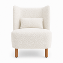Ver imagem 5 de Poltrona com Puff Decorativo Cronos Bouclé Off White - Sallar Home