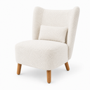 Ver imagem 6 de Poltrona com Puff Decorativo Cronos Bouclé Off White - Sallar Home