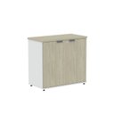 Ver imagem 3 de Armário Baixo para Escritório com 2 Portas P25 Branco/Castanheira Marrom