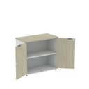 Ver imagem 5 de Armário Baixo para Escritório com 2 Portas P25 Branco/Castanheira Marrom