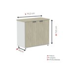 Ver imagem 4 de Armário Baixo para Escritório com 2 Portas P25 Branco/Castanheira Marrom