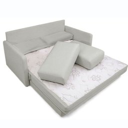 Sofá-cama 3 Lugares Mh-1606 Herval 176 Cm Colchão Casal Linho Cinza C - 3