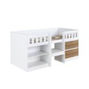 Ver imagem 5 de Cama Alta Infantil Branco e Mel com Portas Prateleiras Mdp Ilha Bela Art In Móveis
