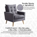 Ver imagem 4 de Poltrona Sala de Estar 92cm Design Moderno e Elegância Neutra para Sua Sala Cinza Ester