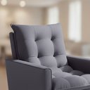 Ver imagem 5 de Poltrona Sala de Estar 92cm Design Moderno e Elegância Neutra para Sua Sala Cinza Ester