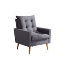 Ver imagem 6 de Poltrona Sala de Estar 92cm Design Moderno e Elegância Neutra para Sua Sala Cinza Ester