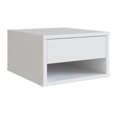 Mesa de Cabeceira Suspensa 1 Gaveta B87 Branco Novam Branco