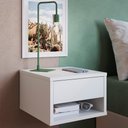 Ver imagem 6 de Mesa de Cabeceira Suspensa 1 Gaveta B87 Branco Novam Branco