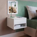Ver imagem 2 de Mesa de Cabeceira Suspensa 1 Gaveta B87 Branco Novam Branco