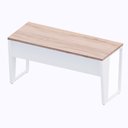Ver imagem 4 de Escrivaninha Escritório 150cm X 60cm Pés Metal Mac Br F5 Cor:macadâmia com Branco