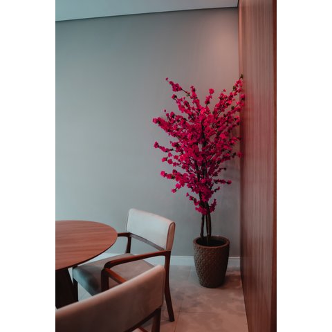 Arvore Artificial Pessegueira Pink Tronco Natural