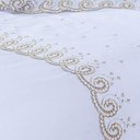 Ver imagem 3 de Cobre Leito + Jogo de Cama 7 Peças Queen Percal 200 Fios Mistral 100% Algodão - Branco