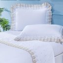 Ver mais imagens de Cobre Leito + Jogo de Cama 7 Peças Queen Percal 200 Fios Mistral 100% Algodão - Branco