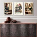 Ver imagem 2 de Kit 3 Quadros Decorativos para Atelier de Costura 45x34cm - com Vidro:madeira Branca