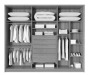 Ver imagem 3 de Guarda Roupa Casal 100% MDF 6 Portas 6 Gavetas 278cm Anápolis Castanho - Valverde