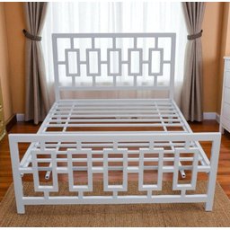 Cama Casal Robusta Aço Ferro Tamanho Queen 158cmx198cm Cor Branco Estilo Industrial Ca-01 - 2