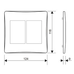 Placa Com Suporte Fame Habitat Black 4X4 Para 6 Módulos Horizontais Preta - 2 Placa Com Suporte Fame Habitat Black 4X4 Para 6 Módulos Horizontais Preta - 2