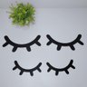 Par de Cílios Preto em Mdf Decoração para Quarto/sala de Lash Designer (30x9,5) - 2